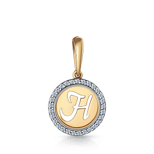 Подвеска из красного золота с фианитом