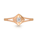 Кольцо из красного золота с фианитом