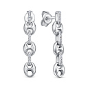 Серьги с английским замком из серебра с фианитами