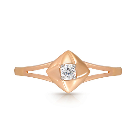 Кольцо из красного золота с фианитом