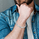 Браслет автомат из серебра, плетение панцирное