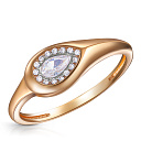 Кольцо из красного золота с фианитом