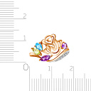 Кольцо из красного золота с аметистом, топазом