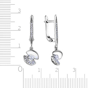 Серьги с английским замком из белого золота с бриллиантами