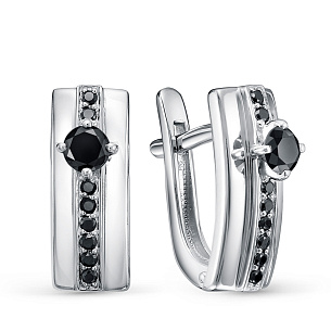 Серьги из белого золота с бриллиантом