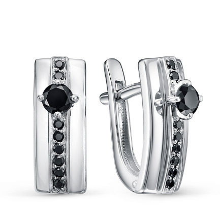 Серьги из белого золота с бриллиантами