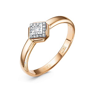 Кольцо из красного золота с бриллиантами