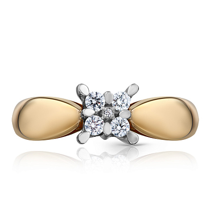 Кольцо из желтого золота с бриллиантами