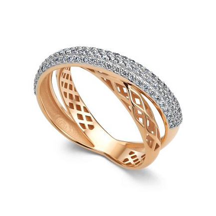 Кольцо из красного золота с бриллиантами