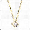 Колье из желтого золота с фианитом