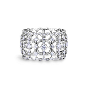 Кольцо из белого золота с бриллиантами