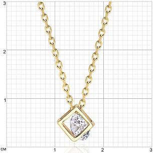 Колье из желтого золота с фианитом