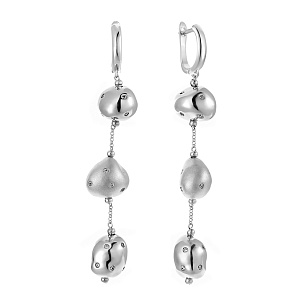 Серьги с английским замком из серебра с циркониями