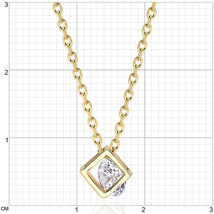 Колье из желтого золота с фианитом