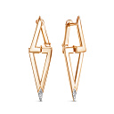 Серьги с английским замком из красного золота с бриллиантами