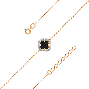 Браслет из красного золота с эмалью