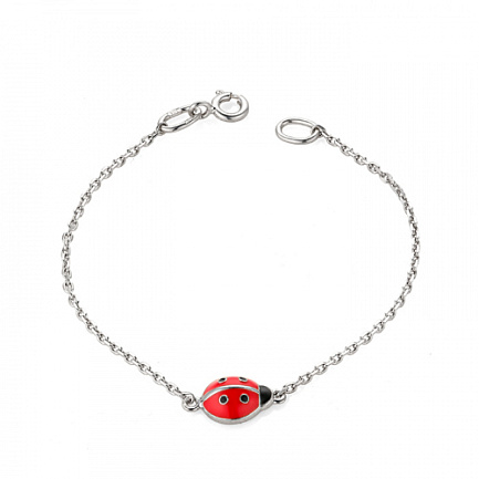 Браслет детский из серебра с эмалью