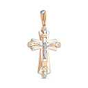 Крест из красного золота с бриллиантами