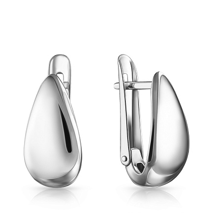 Серьги с английским замком из серебра