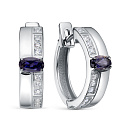 Серьги с английским замком из серебра с фианитами