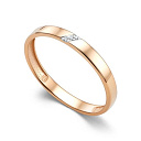 Кольцо обручальное из красного золота с бриллиантами