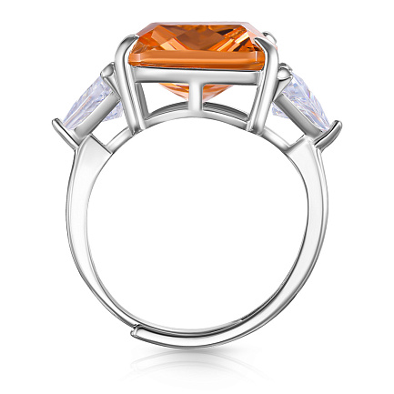 Кольцо из серебра с фианитом