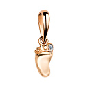 Подвеска из красного золота с бриллиантом