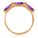 Кольцо из красного золота с аметистом, фианитом