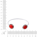 Браслет жесткий из серебра с кожей