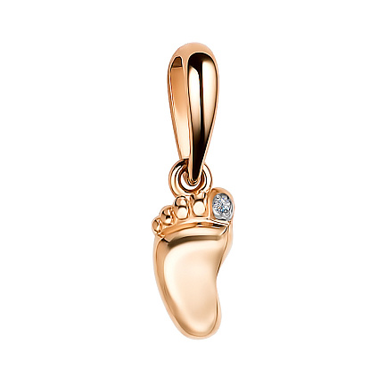 Подвеска из красного золота с бриллиантом