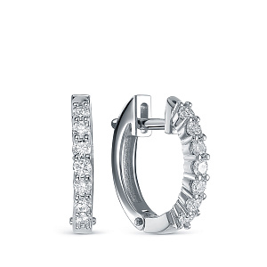 Серьги из белого золота с бриллиантами