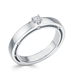 Кольцо из белого золота с бриллиантами