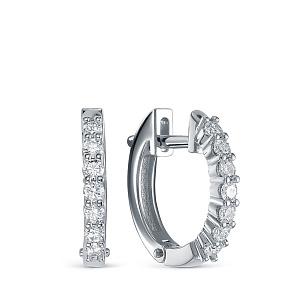 Серьги из белого золота с бриллиантом