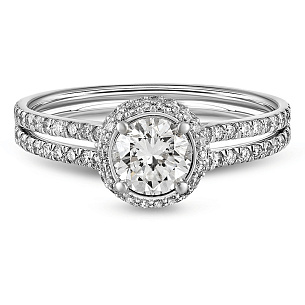 Кольцо из белого золота с бриллиантом