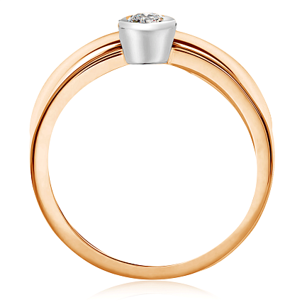 Кольцо из красного золота с бриллиантом