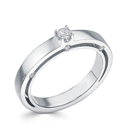 Кольцо из белого золота с бриллиантами