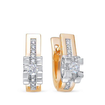 Серьги из красного золота с бриллиантами