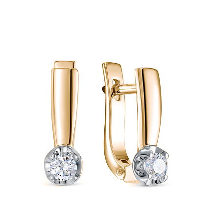 Серьги из красного золота с бриллиантами