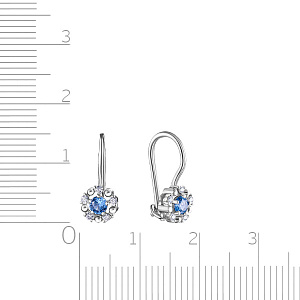 Серьги детские из серебра с фианитом