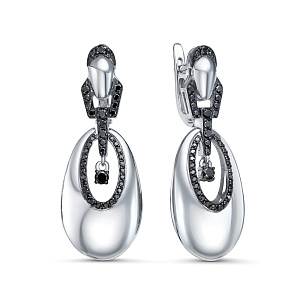 Серьги из белого золота с бриллиантами