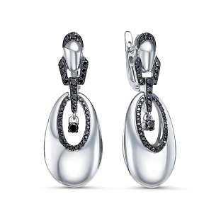 Серьги из белого золота с бриллиантом