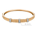 Браслет жесткий из красного золота с фианитом