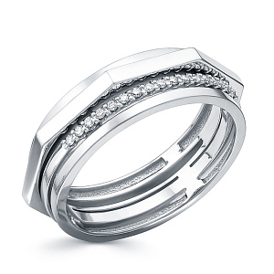 Кольцо из белого золота с бриллиантами