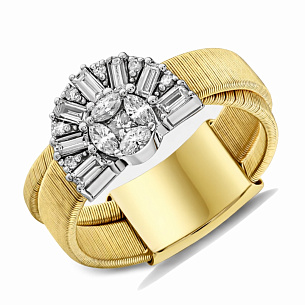 Кольцо из комбинированного золота с бриллиантом