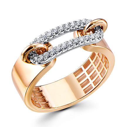 Кольцо из красного золота с бриллиантами