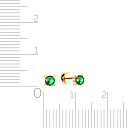 Пусеты из желтого золота с изумрудами