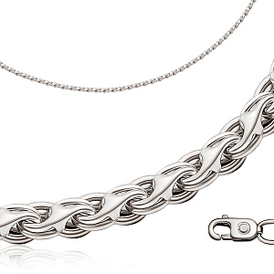 Браслет ручной работы из серебра, плетение бисмарк