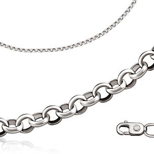 Цепь автомат из серебра, плетение ролло