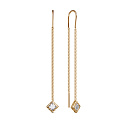 Серьги из красного золота с фианитами