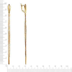 Серьги с английским замком из серебра с позолотой